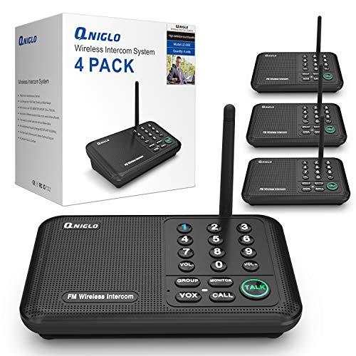 QNIGLO Intercoms Wireless for Home, Home Intercom System Wireless, 5280 Feet Long Range House Intercom System for Business, Two Way Wireless Intercoms for Office, Wireless Room Monitor LD666-4P - Image 1