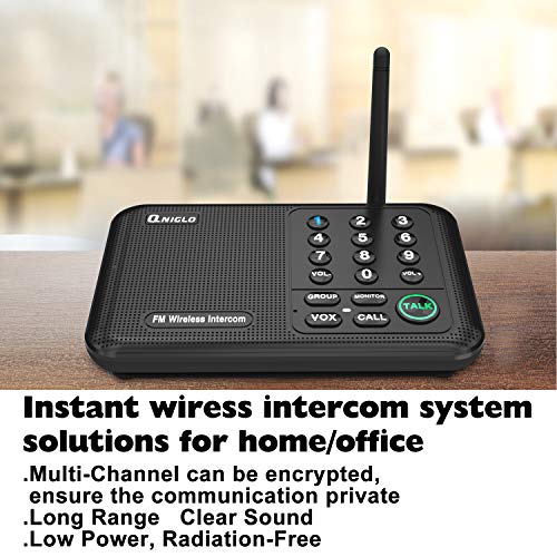 QNIGLO Intercoms Wireless for Home, Home Intercom System Wireless, 5280 Feet Long Range House Intercom System for Business, Two Way Wireless Intercoms for Office, Wireless Room Monitor LD666-4P - Image 2