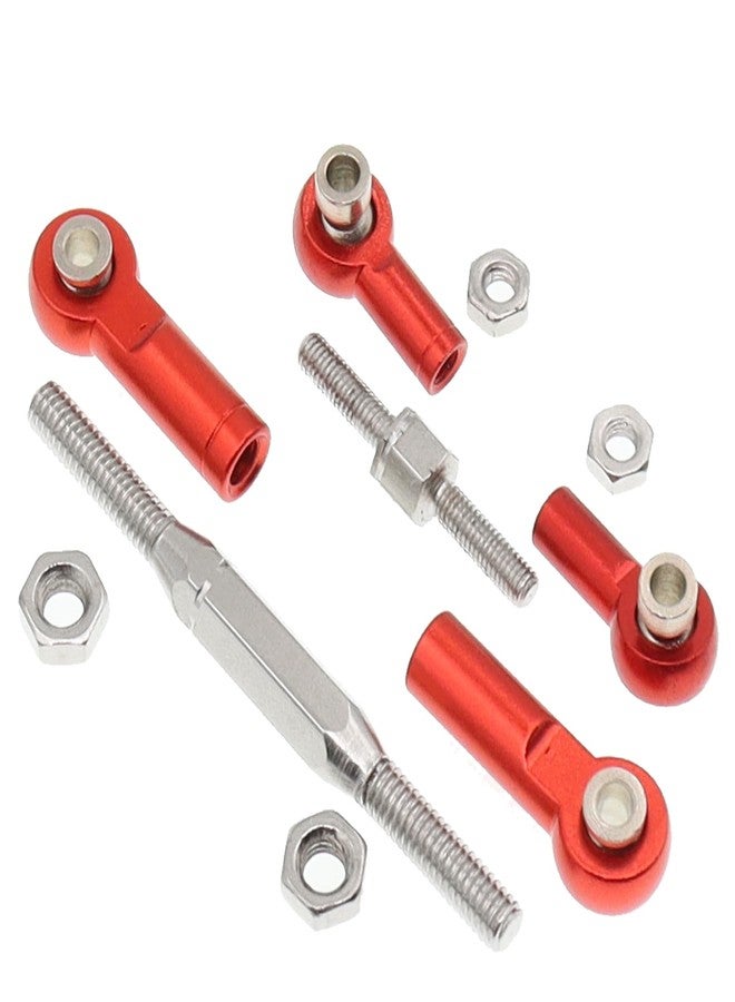 Treehobby Metal RC Front Rear Metal Adjustable Steering Linkage Servo Link Pull Rod Compatible with 1/10 traxxas Slash 4x4 2WD RC Car Upgraded Parts(Red) - Image 4