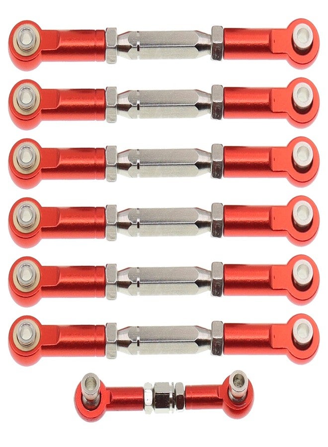 Treehobby Metal RC Front Rear Metal Adjustable Steering Linkage Servo Link Pull Rod Compatible with 1/10 traxxas Slash 4x4 2WD RC Car Upgraded Parts(Red) - Image 5