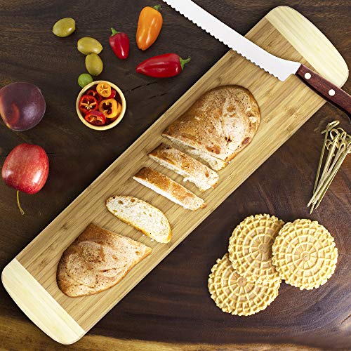 Totally Bamboo Palaoa Bread Serving & Cutting Board, Great for Charcuterie and Appetizer Spreads, 23" x 6" - Image 2
