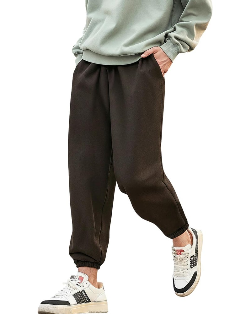 Bewakoof Men's Solid Super Loose Fit Cotton Blend Joggers_ 617457 Brown 2XL - Image 5