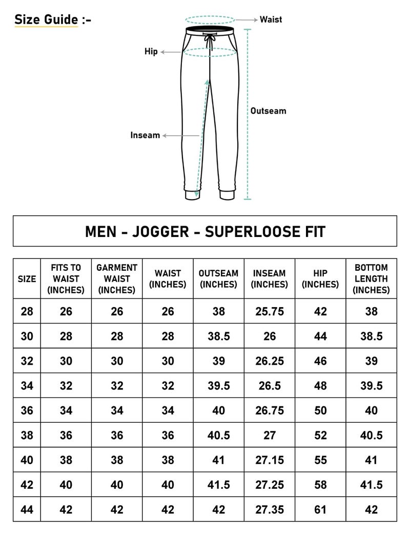 Bewakoof Men's Solid Super Loose Fit Cotton Blend Joggers_ 617457 Brown 2XL - Image 3
