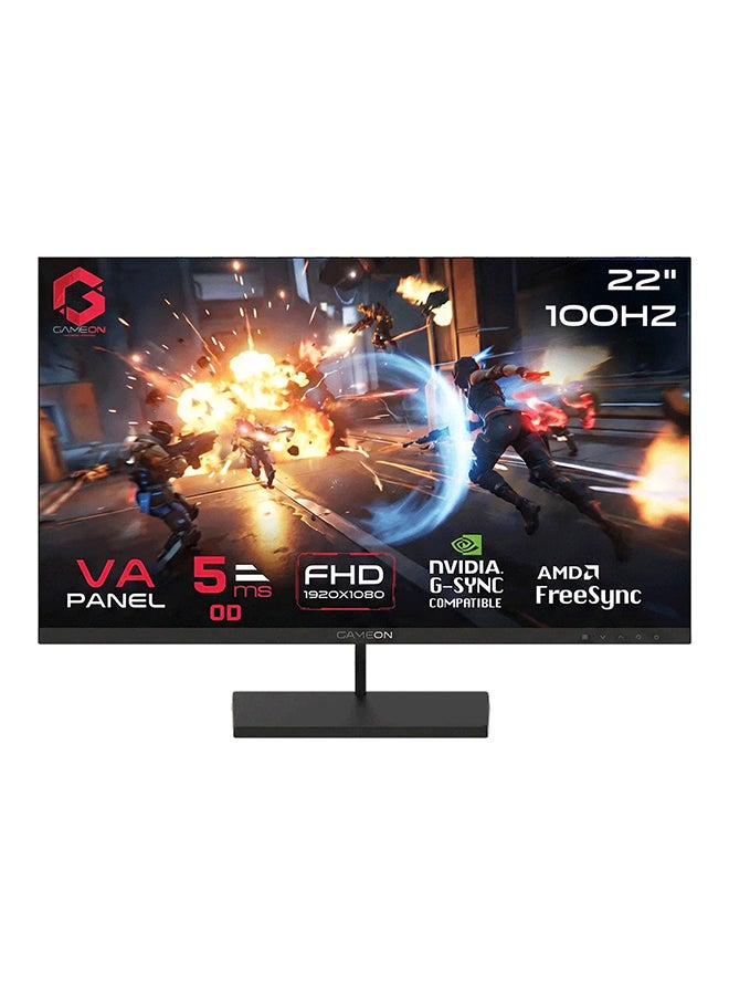 جايم أون شاشة سلسلة GB22F100 الأساسية 21.45 بوصة، 1920x1080 FHD VA، 100Hz، 5ms، HDMI 1.4، مزامنة متكيفة، مكبرات صوت مدمجة - Image 1