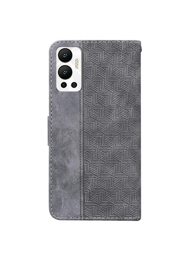 اس-توب جراب لهاتف Infinix Hot 12 مصنوع من الجلد المنقوش هندسيًا - Image 3