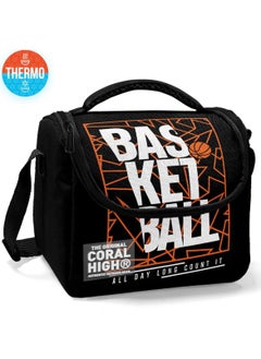 CORAL HIGH Kids Orange Black Basketball Thermo Lunch Box 11779  - Image 3