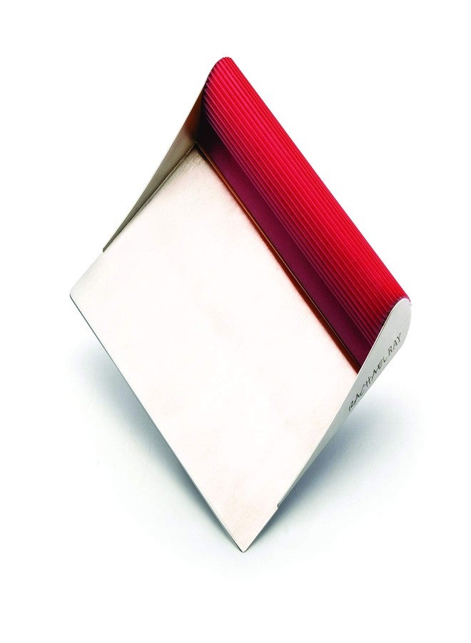 راتشل راي مكشطة معجنات من الفولاذ المقاوم للصدأ من رايتشل راي، أداة مطبخ للخبز والطبخ، آمنة للغسل في غسالة الصحون، لون أحمر - Image 1