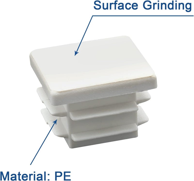 Suiwotin 12Pack 19mm (3/4 Inch) Square White Plastic Plug, Square Tubing End Caps, Tubing Post End Cap for 1/2" to 11/16" Square Tubing (White) - Image 3