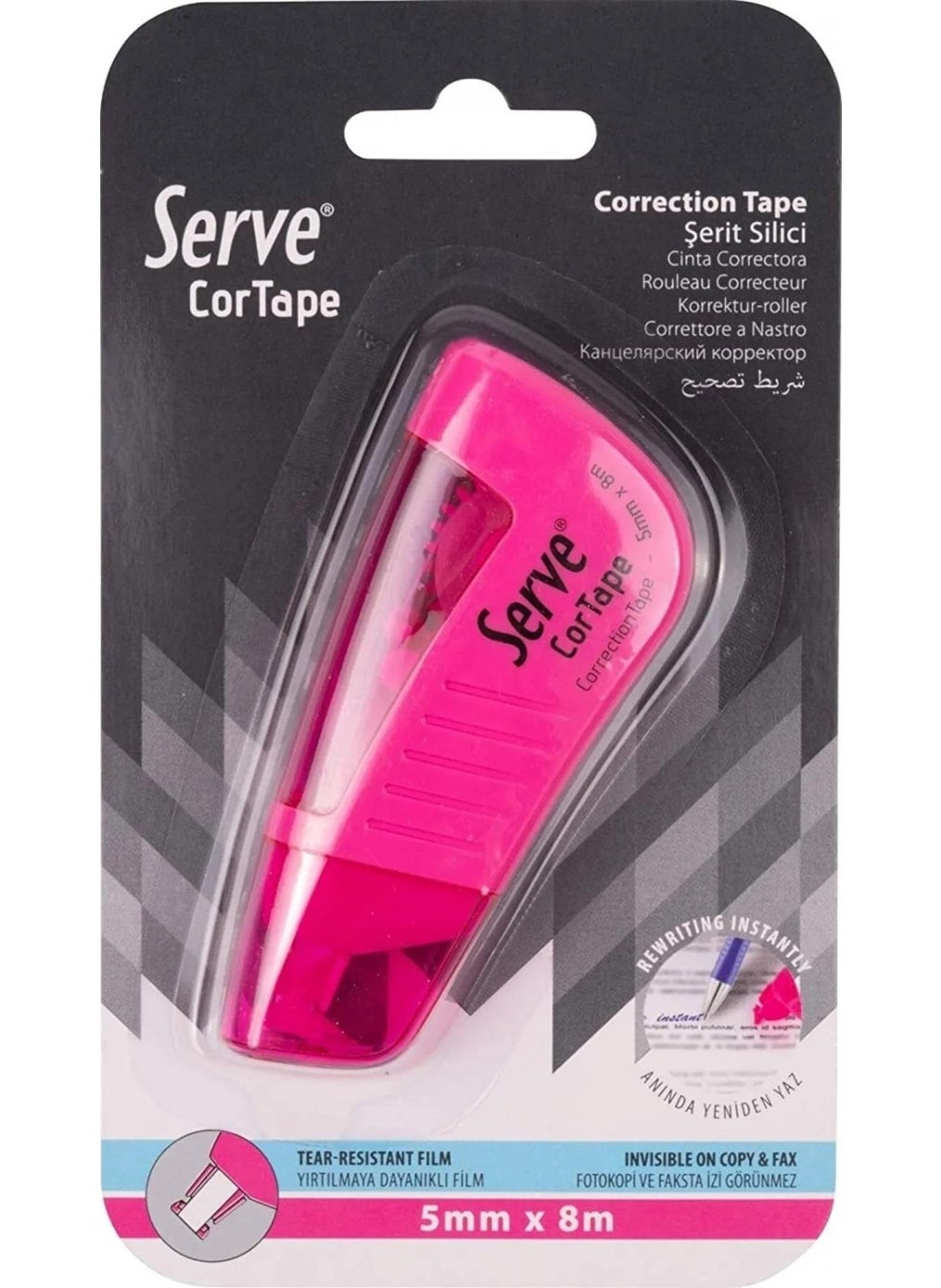 Serve Strip Wiper Blister Highlighter Pink 
