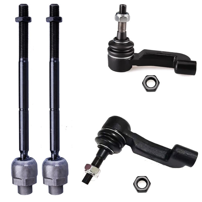4 Pack Tie Rod End Kit Steering Tie Rod End for Jeep Liberty 20022005 2pc EV402 Inner Tie Rod and 2pc ES3535 ES3536 Outer Tie Rod End Kit