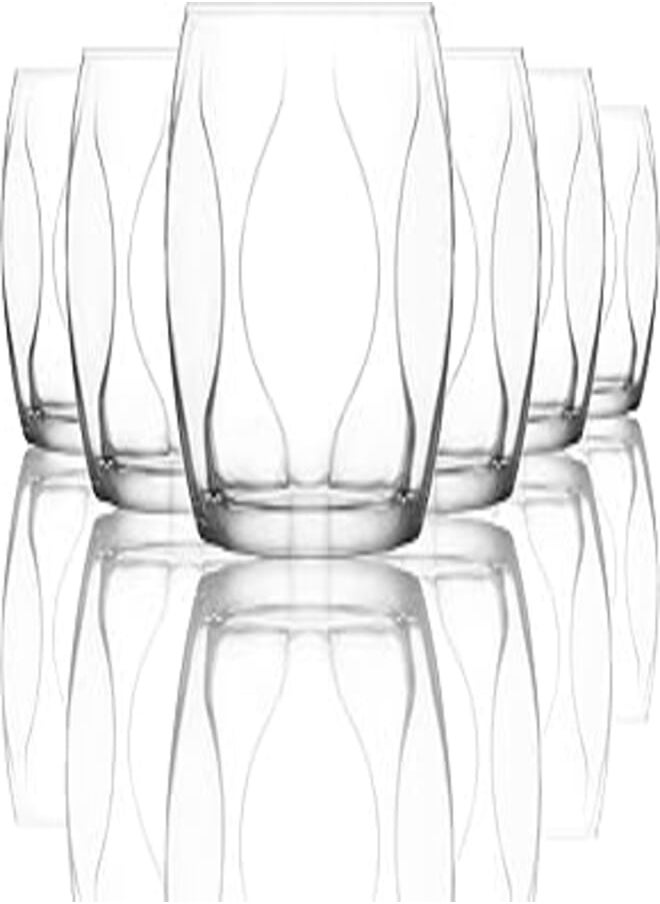 LAV LAV LENA 352 Glass / 335 cc - 11.25 Oz / 6 Pcs/Elegant design, Trusted Brand, Attractive shape of Sparkling Drink, Soft Drink, Smoothies, Juices, Cocktails/High Quality Materials 