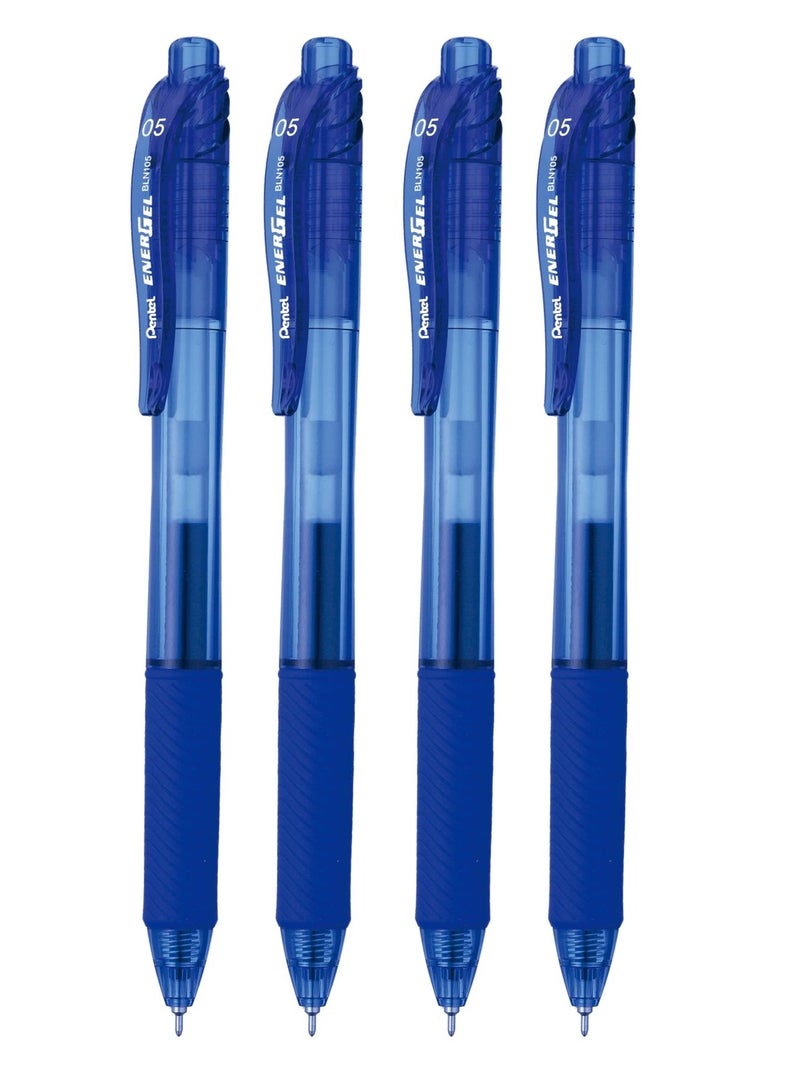 Pentel 4-Piece Energel Gel Ink Pen 0.5mm Tip Blue Ink - Image 1