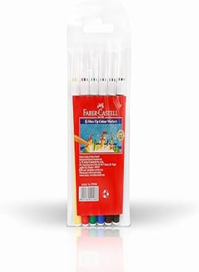 Faber/castel fiber/tip color markers set of 6 155106
