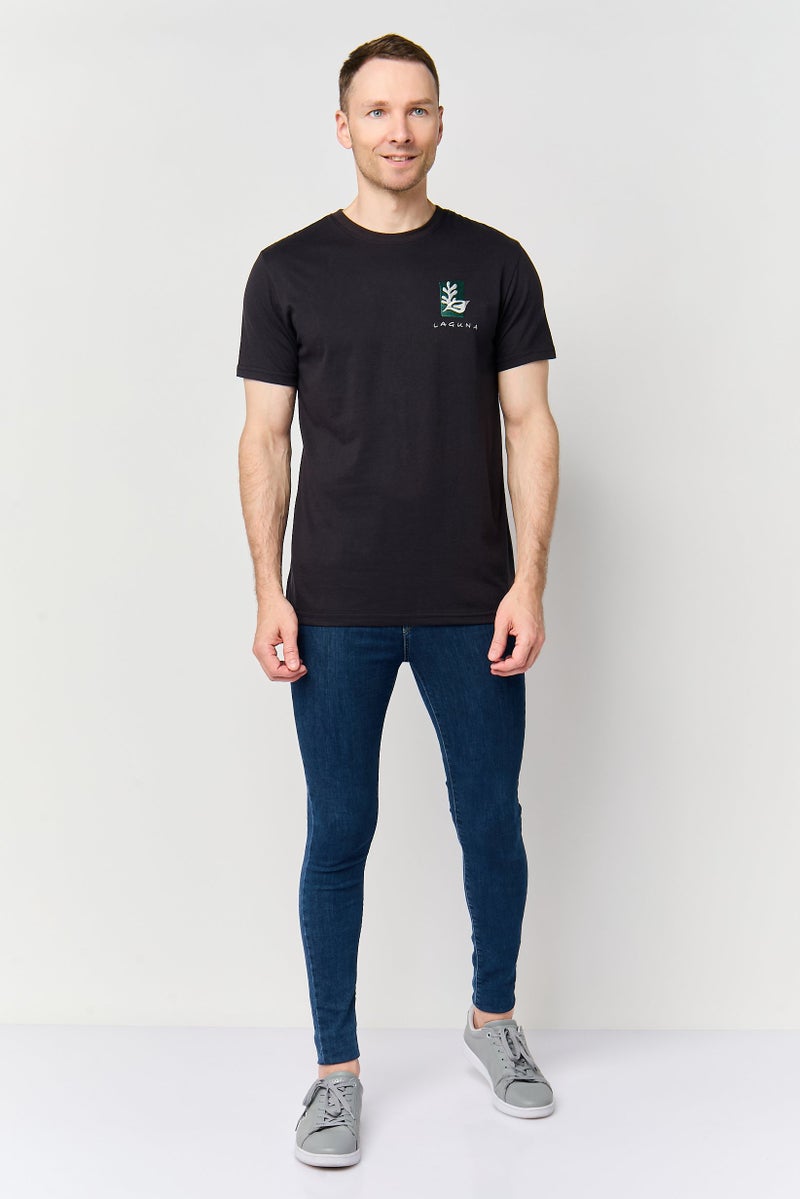 Laguna Men Regular Fit Embroidered Logo Short Sleeve T-Shirt, Black - Image 2