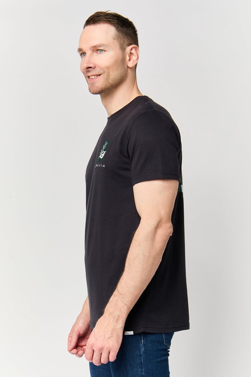 Laguna Men Regular Fit Embroidered Logo Short Sleeve T-Shirt, Black - Image 3
