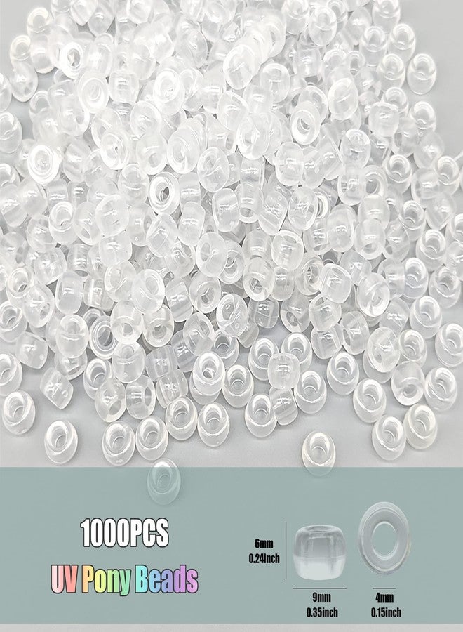 GMMA Transparent UV Pony Beads Bulk for Bracelets 1000 Pcs Plastic Cute Clear Beads for Friendship Bracelet Color Changing Beads for Necklace DIY Jewelry Making Party Decoration Supplies - Image 2