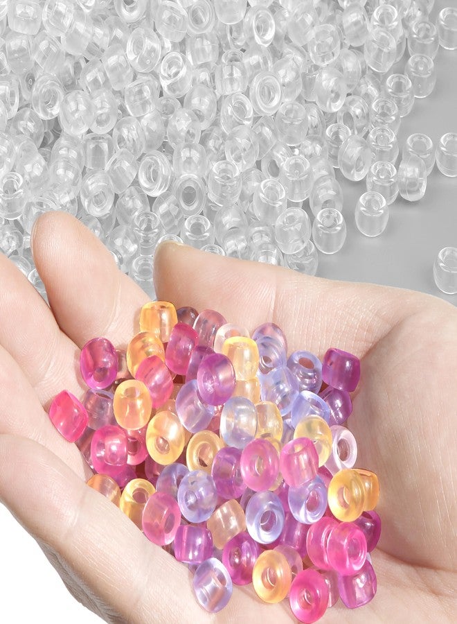 GMMA Transparent UV Pony Beads Bulk for Bracelets 1000 Pcs Plastic Cute Clear Beads for Friendship Bracelet Color Changing Beads for Necklace DIY Jewelry Making Party Decoration Supplies - Image 1