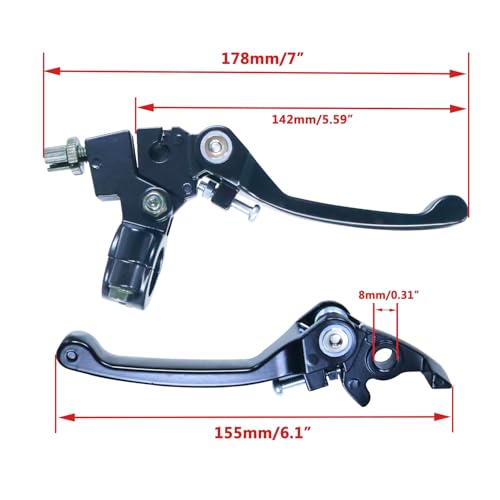 HOLATO Folding Clutch Brake Lever for 50cc 70cc 110cc 125cc 140cc 150cc Apollo RFZ125 DB007 DBX15 X18 X19 Tao Tao DB17 DB27 Coolster M125 SSR Thumpstar Chinese Pit Dirt Bike Motorcycle Black - Image 3