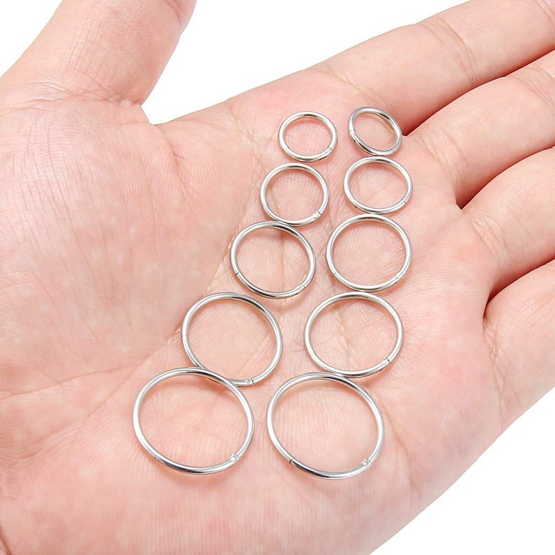 SCERRING 10 قطع 16G حلقة أنف شفاه حلمة حلق أذن مجوهرات ثقب الجسم من الفولاذ المقاوم للصدأ - Image 4