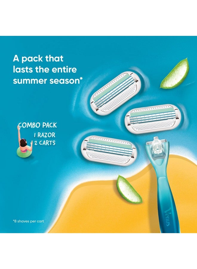 Venus Gillette Venus Smooth Combo Pack | Razor Plus 2 Refills | Aloe Vera Smooth - Image 2