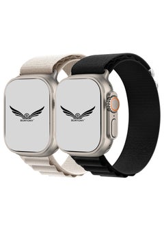 BORTONY Apple Watch Band Alpine Loop Band 38mm 40mm 41mm Pack of 2 for Men Women Nylon Woven Sport Strap Compatible with iWatch Series 8 Ultra 7 SE 6 5 4 3 2 1  - Image 1