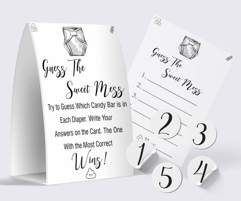 Guess The Sweet Mess  Baby Shower Games Guess The Sweet Name That Poo Dirty Diaper game  gs006B