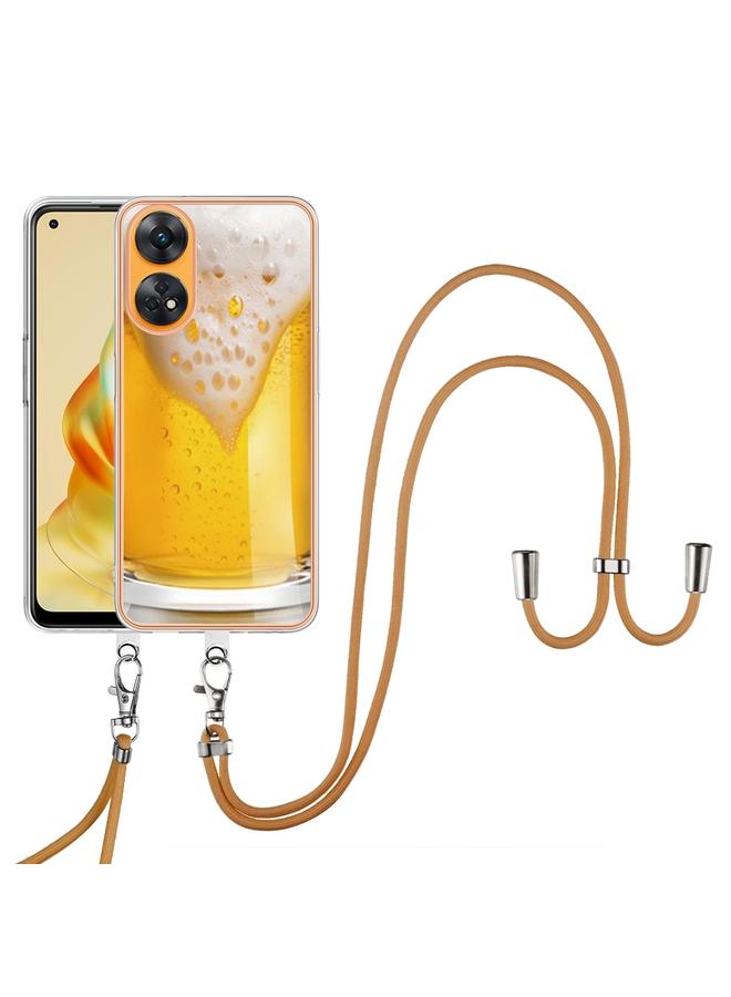 اس-توب جراب لهاتف OPPO Reno8 T 4G مطلي بالكهرباء من الجانبين مع حبل تعليق - Image 2