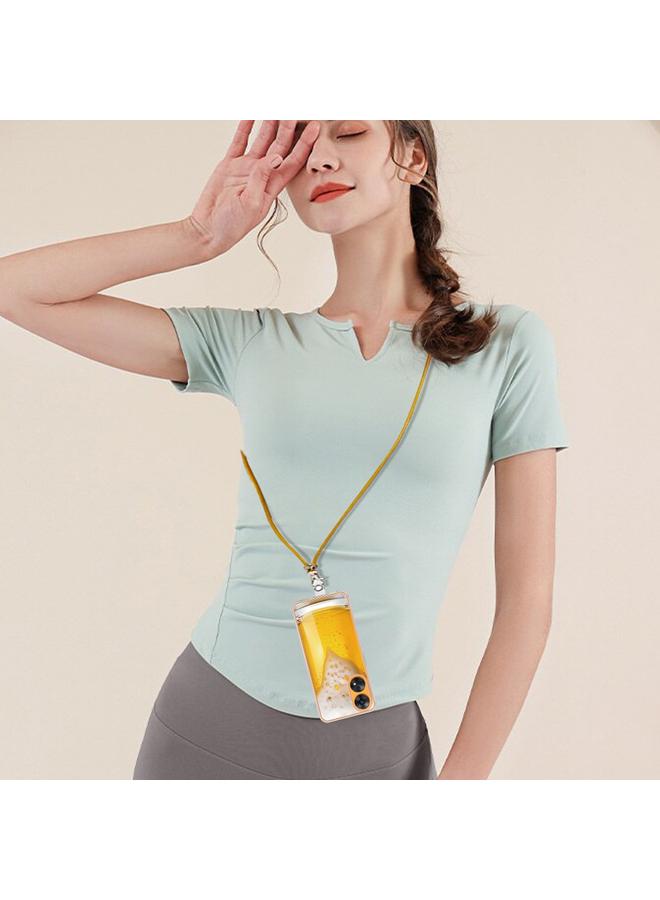 اس-توب جراب لهاتف OPPO Reno8 T 4G مطلي بالكهرباء من الجانبين مع حبل تعليق - Image 4