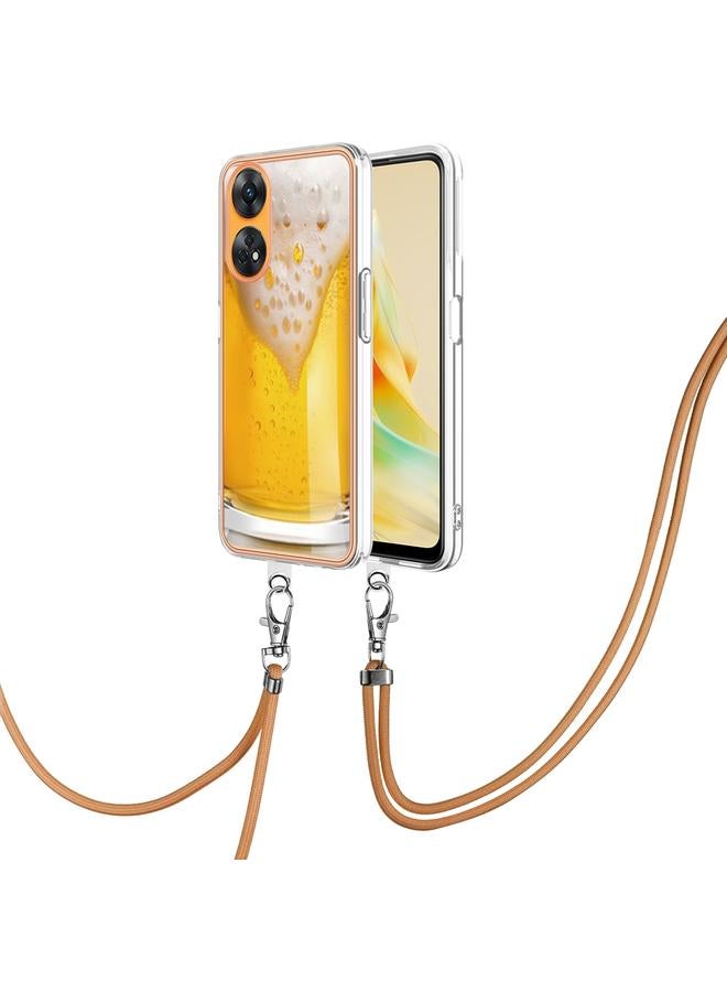 اس-توب جراب لهاتف OPPO Reno8 T 4G مطلي بالكهرباء من الجانبين مع حبل تعليق - Image 1