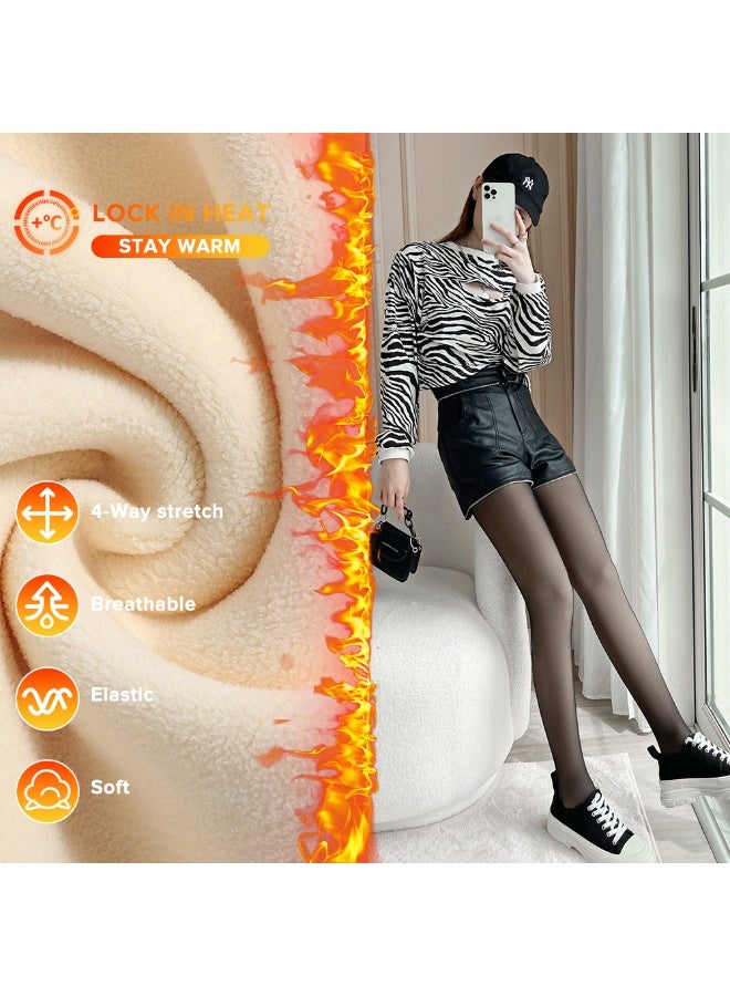 Yakiter Women Winter Fleece Lined Tights High Waist Stretchy Warm Thick Winter Warm Pants - Image 5