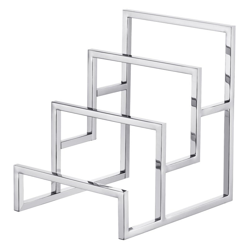 يو إكس سيل عرض محفظة Uxcell Clutch Stand 3 طبقة محفظة شاشة حامل القابض المعدنية الناهض لمستلزمات متاجر البيع بالتجزئة المنزلية - الفضة - Image 1