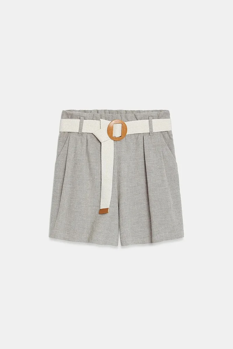 Dilvin DILVIN High-Waist Tailored Wide-Leg Shorts