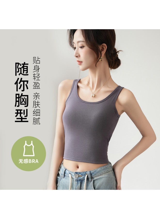 Fenton padded Backless Cami Top For Women, Summer Layering Strap Tank With Built-in Support - Image 3