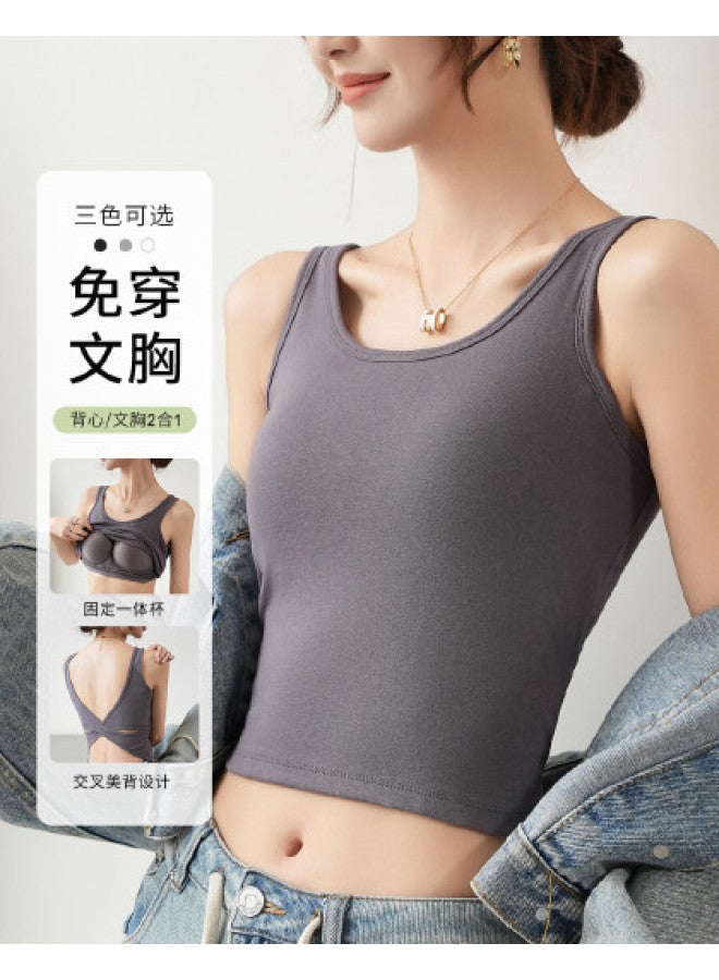 Fenton padded Backless Cami Top For Women, Summer Layering Strap Tank With Built-in Support - Image 1