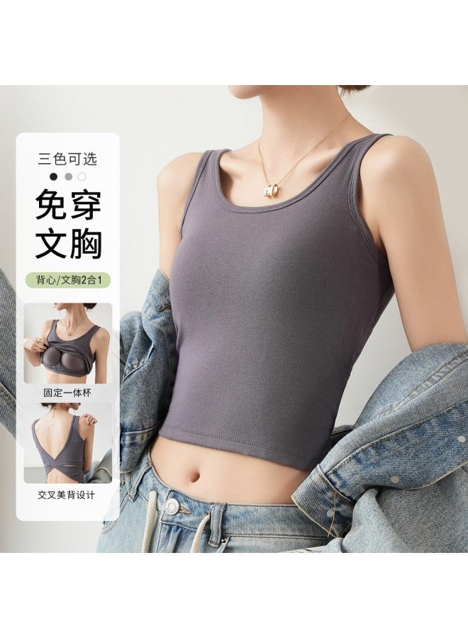 Fenton padded Backless Cami Top For Women, Summer Layering Strap Tank With Built-in Support - Image 2