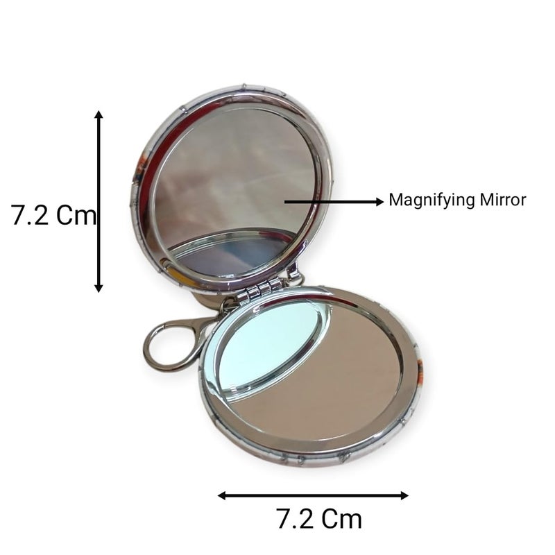 Compact Hand Mirror Foldable Pocket Makeup Vanity Glass Mirror Double Sided for Women Men  - Image 3