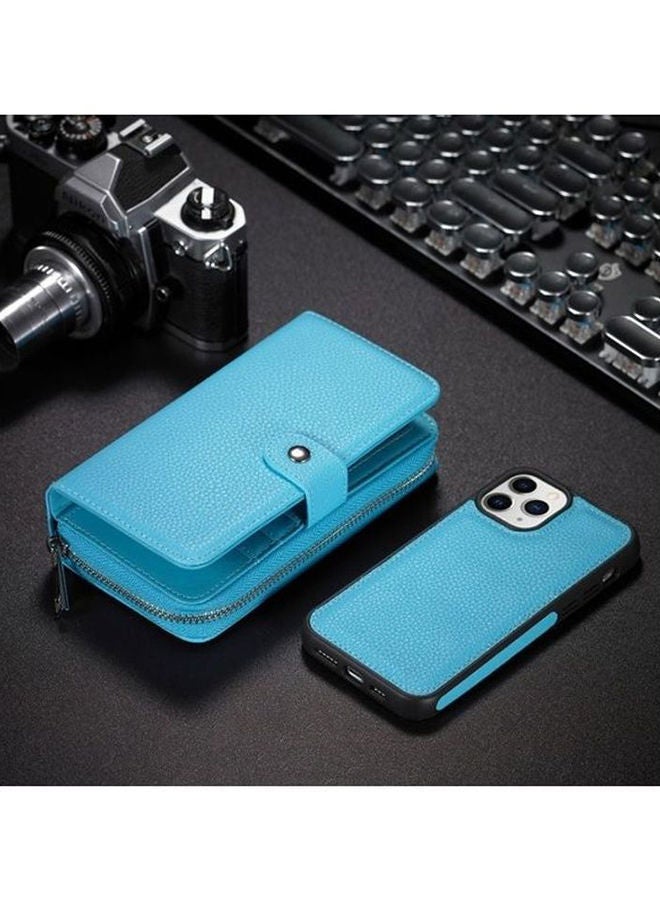 NIBEMINENT Leather Wallet Case Cover For Apple iPhone 12 Pro Max Blue - Image 5