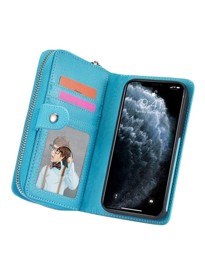 NIBEMINENT Leather Wallet Case Cover For Apple iPhone 12 Pro Max Blue - Image 4