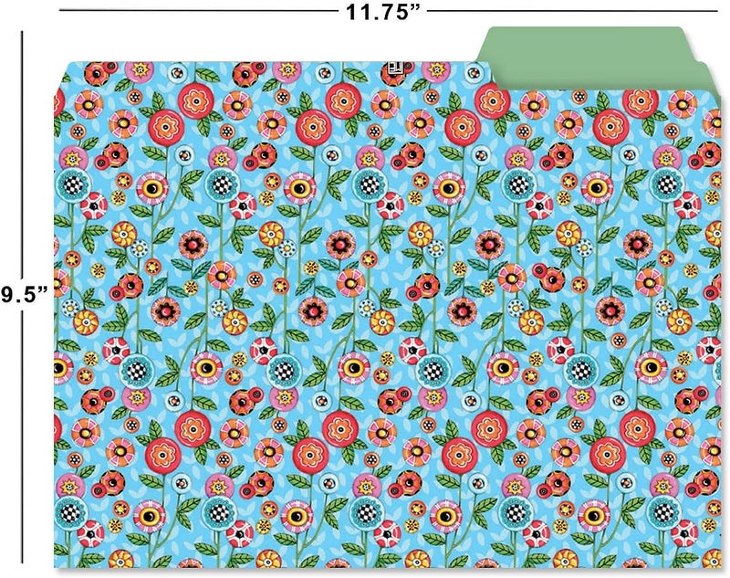 Current Mary Engelbreit File Folders Value Pack - Bulk Set of 24, 6 Pretty Decorative Designs, 1/3 Cut Tabs, Heavy-Duty Paper Stock, Office Supplies for Home & Work, 9-½” x 11-¾” Letter Size - Image 2