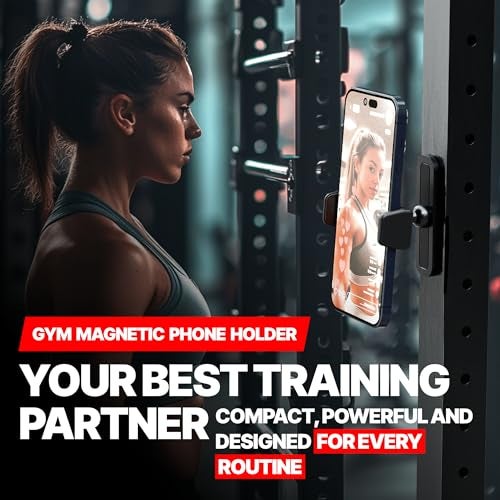 BLAUBECK Magnetic Phone Holder for Gym – Essential Gym Rats Stuff – Magnetic Tripod for iPhone and Magnet Phone Mount– Home Workout Accessories and Gear - Image 2