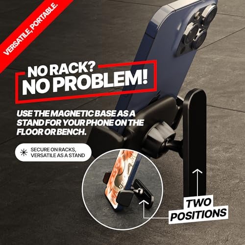 BLAUBECK Magnetic Phone Holder for Gym – Essential Gym Rats Stuff – Magnetic Tripod for iPhone and Magnet Phone Mount– Home Workout Accessories and Gear - Image 5