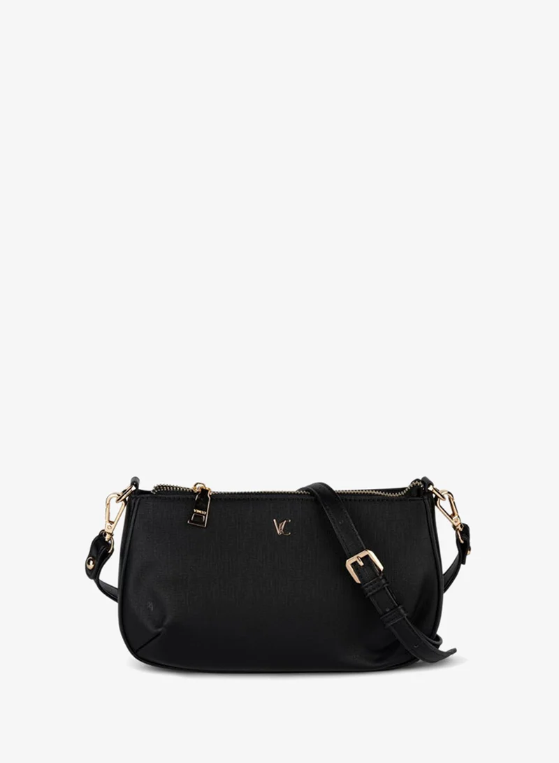 Vincci Women Solid Shoulder Bag With Detachable Strap And Zip Closure