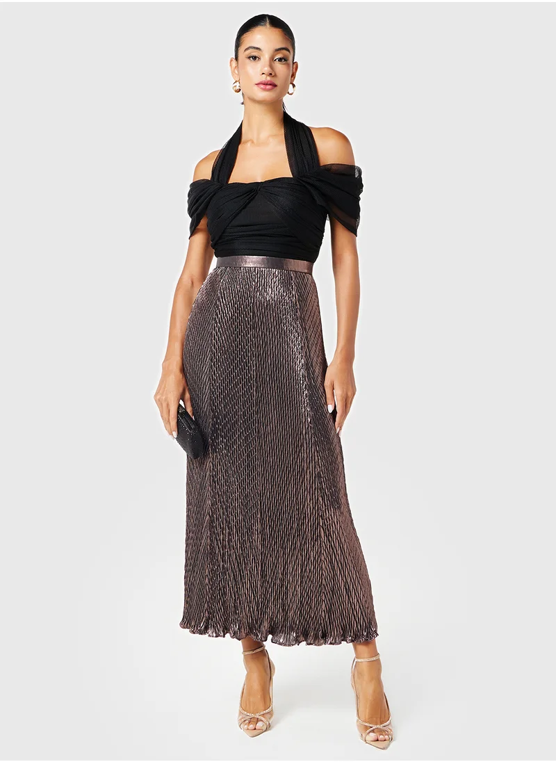 Threadz by Ajooni Pleated Cut Out Dress
