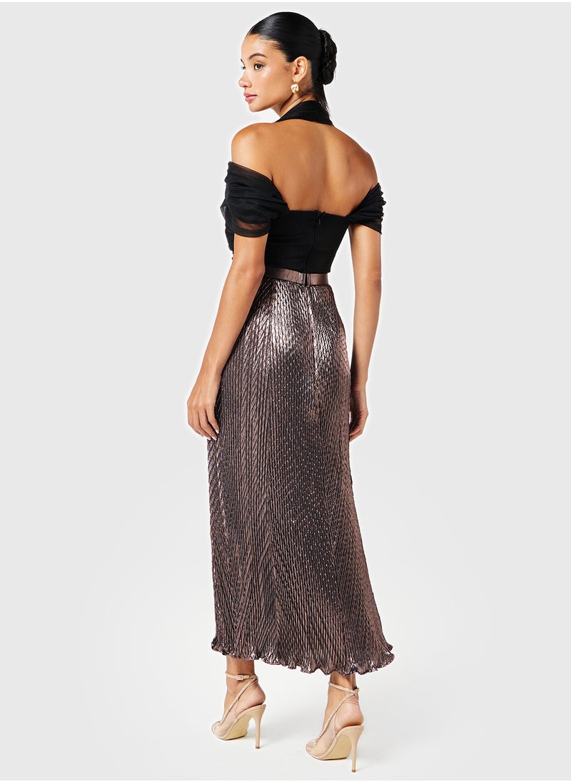 Threadz by Ajooni - Pleated Cut Out Dress - Image 1