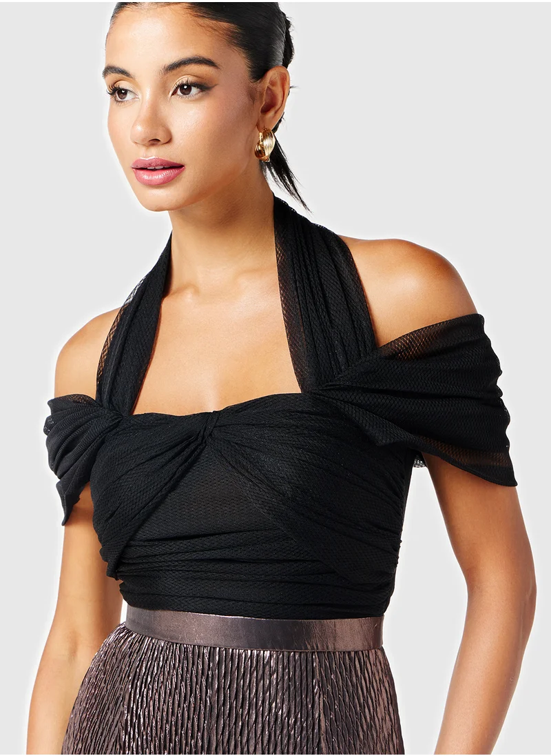 Threadz by Ajooni Pleated Cut Out Dress