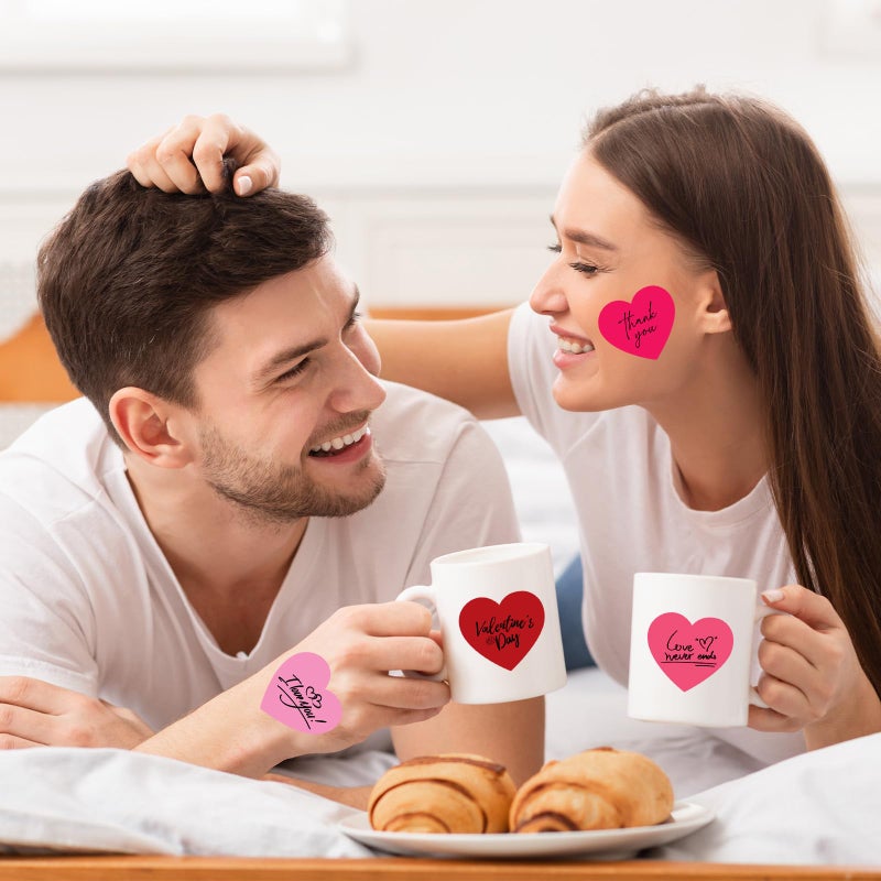 FYSUIMU Valentine's Day Heart Direct Thermal Labels Love Heart Shape Label Stickers 4 Colors Red Pink Self-Adhesive Printer Decals for Wedding Mother's Day DIY Name Tag Logo Design, 500 Pcs - Image 5