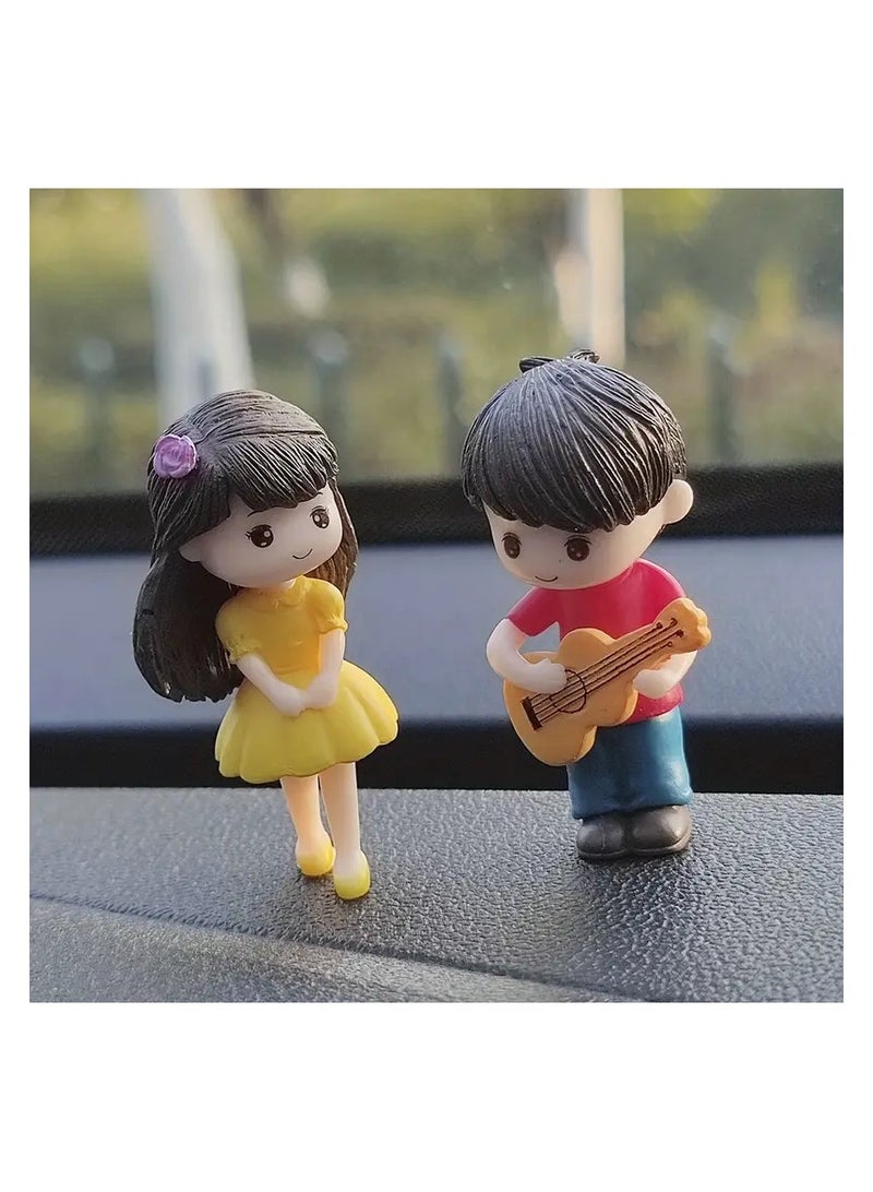 Generic 1pair Car Center Console Decoration, Cute Couple Design Car Decoration, Car Dashboard Decoration, Car Accessories  - Image 2