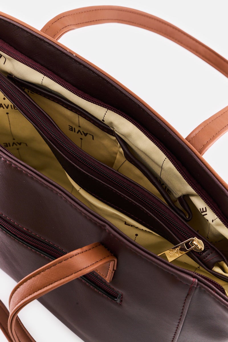 Lavie حقيبة توت بشعار العلامة التجارية للنساء، بورغندي داكن - Image 3