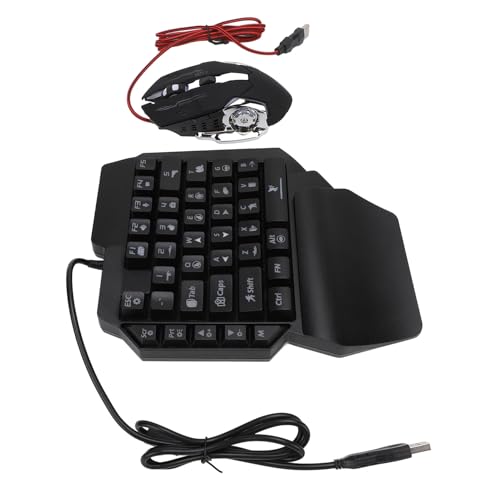 Zunate One Hand RGB Gaming Keyboard and Mouse Combo, Half Hand Gaming Keyboard Set, 4 in 1 Mobile Gaming Keyboard Set with Mouse Converter, Adjustable Phone Stand for PC - Image 3