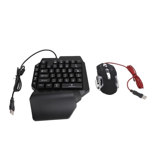 Zunate One Hand RGB Gaming Keyboard and Mouse Combo, Half Hand Gaming Keyboard Set, 4 in 1 Mobile Gaming Keyboard Set with Mouse Converter, Adjustable Phone Stand for PC - Image 2
